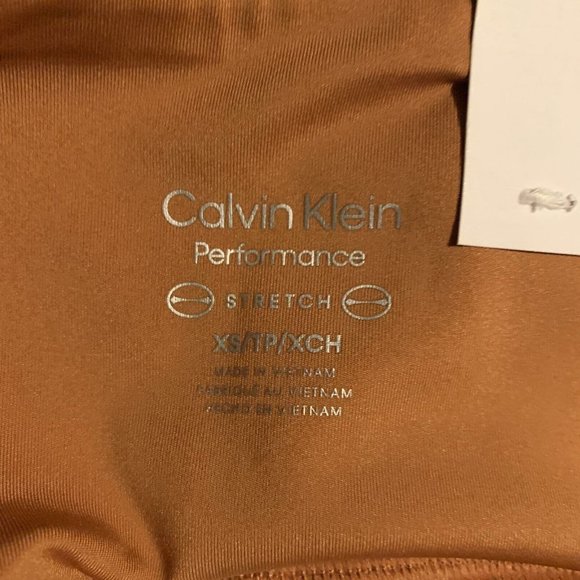 Calvin Klein Performance Leggings Womens XS Brown Stretch Super High Waist 7564 - Picture 9 of 11